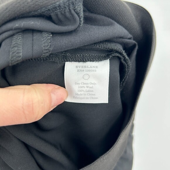 EVERLANE Black 100% Wool Ankle Zip Pull On Elastic Waist Trouser Pants Size 0 - Picture 7 of 7
